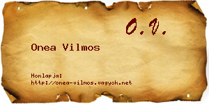 Onea Vilmos névjegykártya